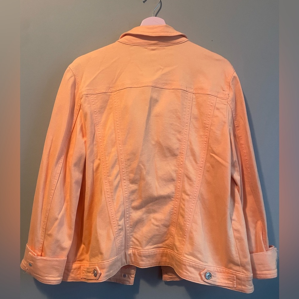 Chico's Vibrant Orange Jean Jacket - Picture 2 of 8